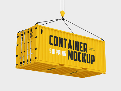 Shipping Container cargo closed container delivery export freight goods import industry logo metal mockup mockups shipment shipping shipping container storage trade trailer transport