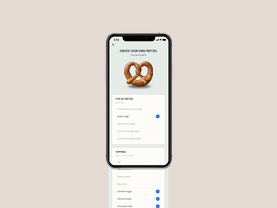 UX/UI design for food ordering app, The Pretzel Day appdesign mobiledesign productdesign ui ux uxui uxuidesign