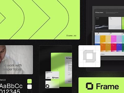 Frame | AI Branding ai brand branding design identity illustration logo os people typography ui web