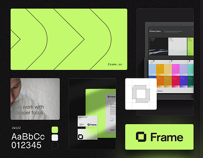 Frame | AI Branding ai brand branding design identity illustration logo os people typography ui web