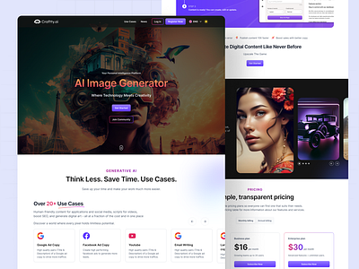 🚀 Craftty.ai Website Redesign 🚀 ai aiwebsite artificial intelligence bilal asim branding craft craftty.ai crafttyai figma homepageredesign landing page product design ui uidesign uiux ux uxdesign webdesign webpage website