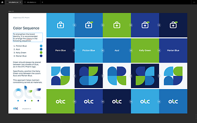 Pharm Company Brandbook Screenshot "Color Secuence" brand identity brandbook branding colors graphic design pharm
