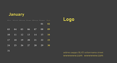 Calendar desk for New year branding calendar desk graphic design logo