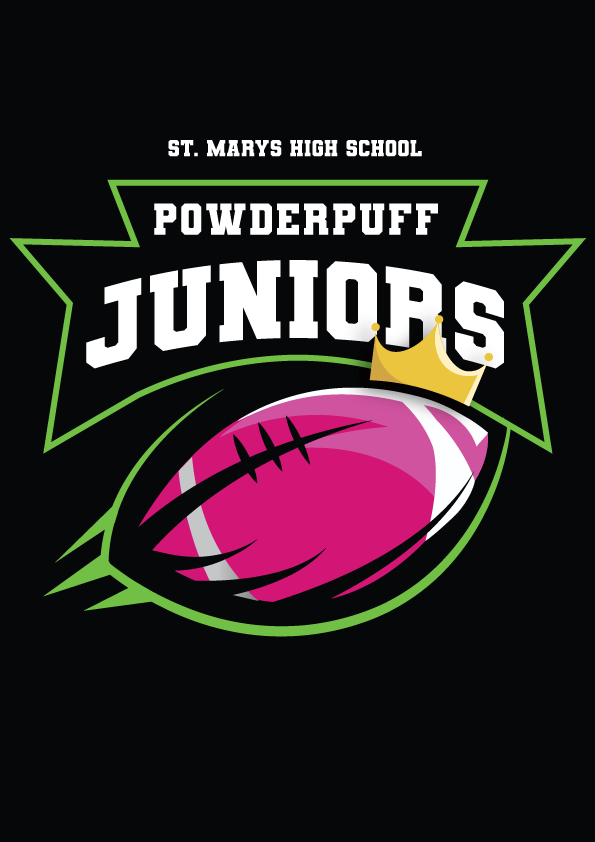 POWDERPUFF JUNIORS - Older Work football graphic design highschool sports sportsdesign tshirtdesign