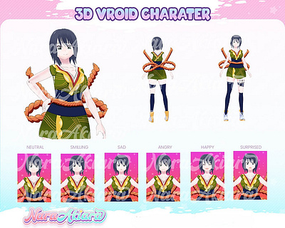 Shinobi Anime Girl in Stunning 3D Vroid Model kick