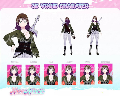 Anime Girl in 3D Vroid Model Anime Girl kick