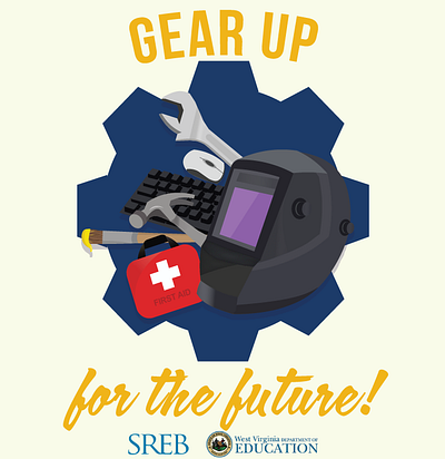 GEAR UP (For the Future!) - Older Work graphic design tshirtdesign vector westvirginia