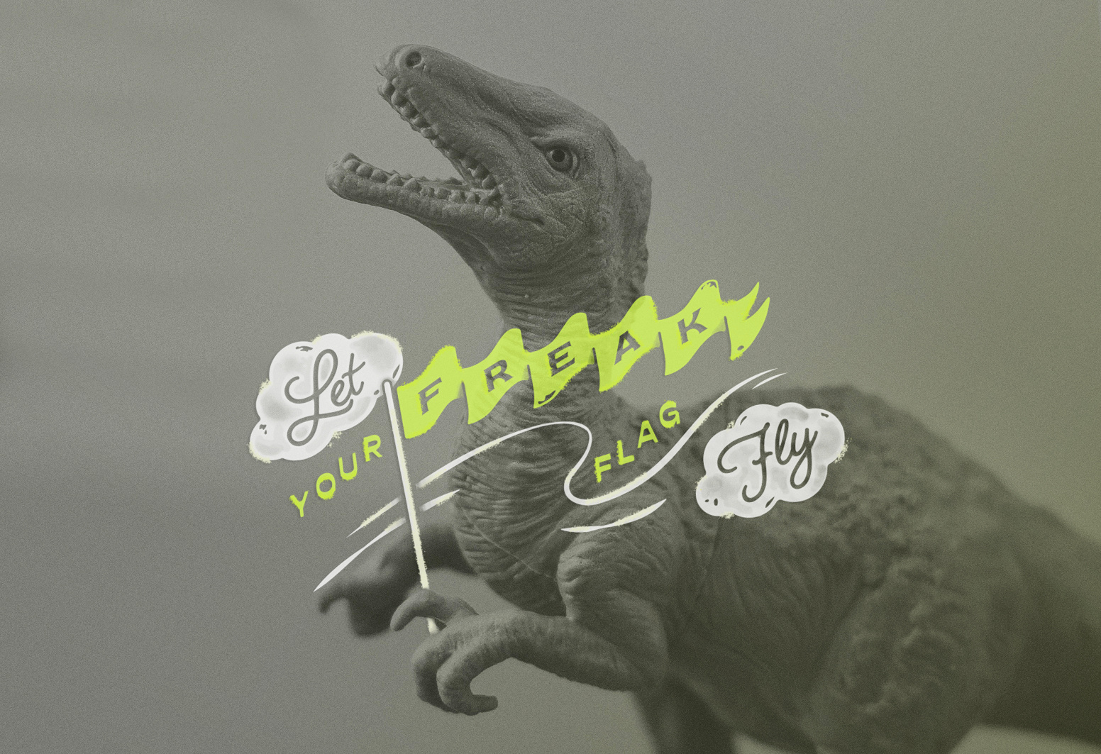 Freak Flag digital illustration dinosaur graphic design typography