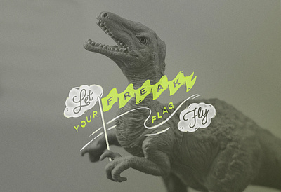 Freak Flag digital illustration dinosaur graphic design typography