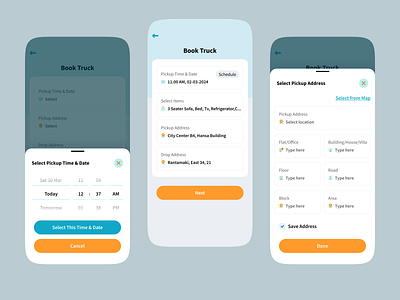 Truck App Booking app booking app booking system app uiux boking location bookin system booking booking calendar booking input creative app design figma design figma design system logistic support app design mobile app design truck app uiroll