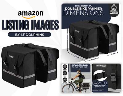 Premium Amazon Listing Images - BICYCLE BAG am amazon storefront amazonapluscontent amazonlistingimages amazonoptimization apluscontent brand story brandgraphics branding design i.t dolphins illustration infographics lifestyle listingimages packaging design product insert card ui