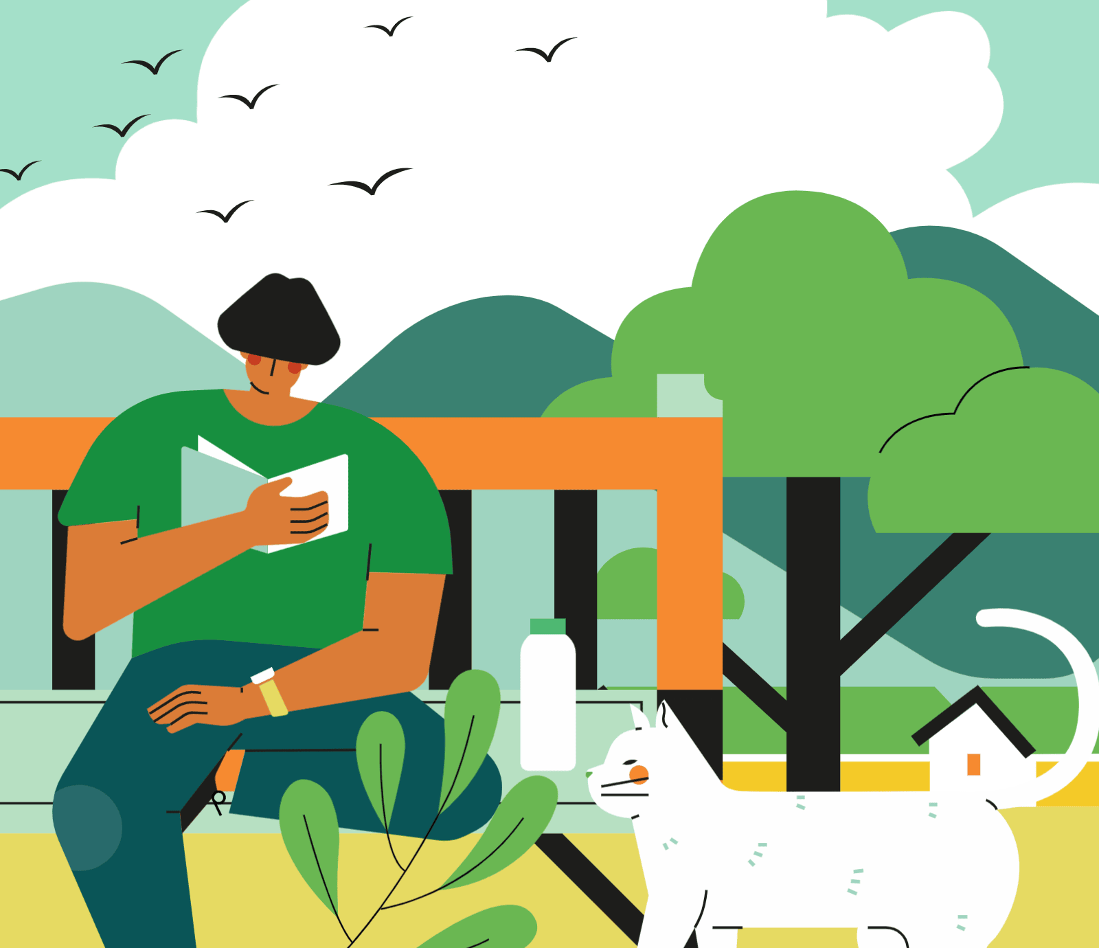 小园素作品：麦田边 design flat graphic design illustration vector