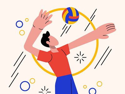 Volley Ball flat illustration illustration jumping sport vector volley ball volleybal