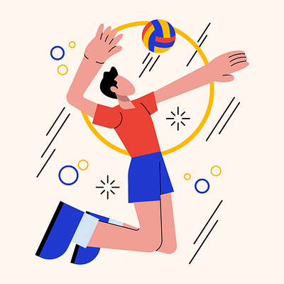 Volley Ball flat illustration illustration jumping sport vector volley ball volleybal