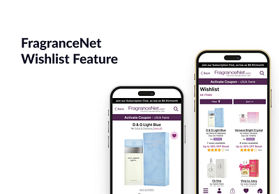 FragranceNet Wishlist Feature app design case study design graphic design mobile prototyping ui ui design user interface ux ux design web design