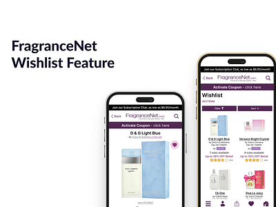 FragranceNet Wishlist Feature app design case study design graphic design mobile prototyping ui ui design user interface ux ux design web design