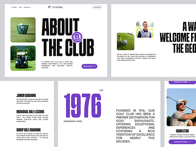 ST. George - About The Club about golf club about page about us bold style brand identity branding clean design golf club landing page luxury minimalist sport website team page ui user experience user interface ux web design website