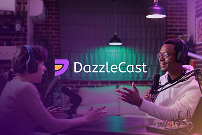 DazzleCast - Podcast Platform Branding ads brand brand design brand designer brand guide brand guideline brand identity branding colorful design design logo graphic design illustration logo logo mark minimalist podcast promotion social media vector