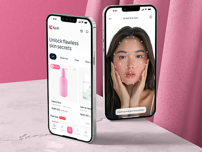 Kyuti - Skincare Mobile App ai artificial intelligence beautiful beauty ecommerce face face scan make up makeup mobile scanning skin skin care skincare