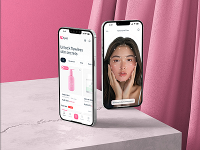 Kyuti - Skincare Mobile App ai artificial intelligence beautiful beauty ecommerce face face scan make up makeup mobile scanning skin skin care skincare