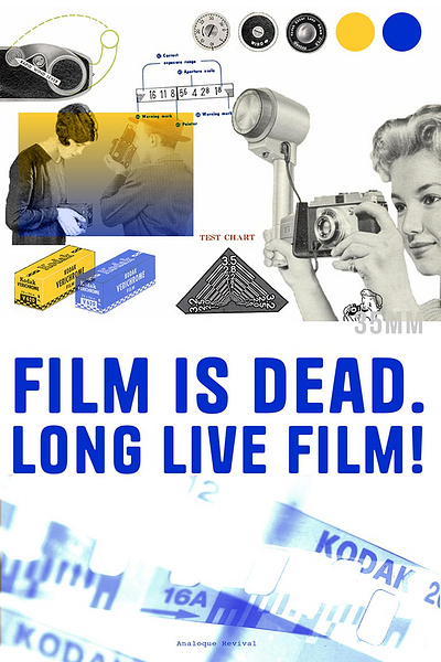 Long Live Film! graphic design photography poster design retro design type vintage