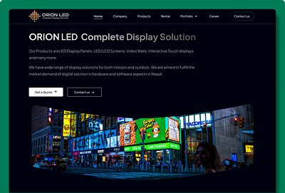 ORION LED: Complete Display Solution (Homepage) branding design figma landingpage ui ux uxprinciple