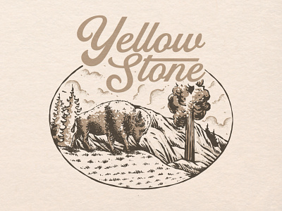 Yellow Stone apparel clothing illustration tees tshirt vector vintage