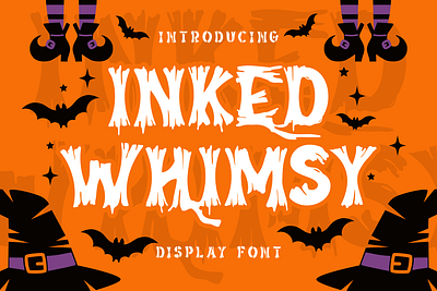 Inked Whimsy – Display Font branding font brush font business font crafting font creative font display font film greeting card halloween font horror film horror font illustration logo font magazine font movie font packaging font product design rough font spooky font unique font