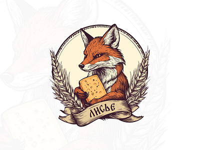 Cheese fox logo fox logo logo logo cheese logo detailed logo gravure logo minimal logo vintage logotype