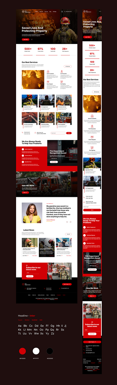 Fire Department ui design webdesign webdesigner webflow webflow design webflow designer webflow template webflow website wesite design