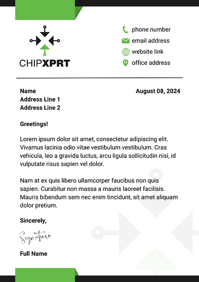 Official Letters' Template- ChipXPRT graphic design