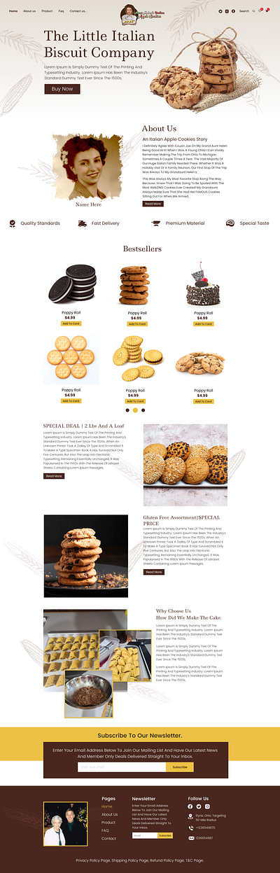 Italian Cookie graphic design ui