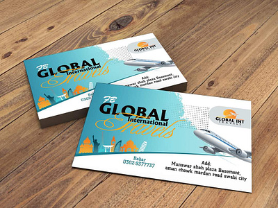 Global International Travels Business Card Design branding business card design graphic design typography