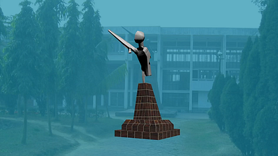 Sangsaptak Design, Jahangirnagar University 3d model jahangirnagar university ju model