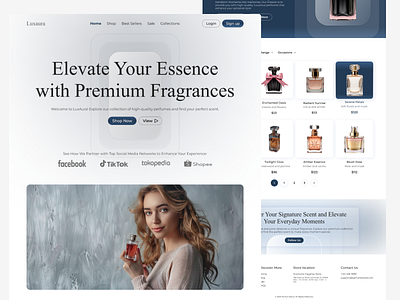 Luxaura - E commerce Leading page design parfum ui ux web