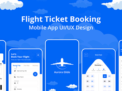 Flight Ticket Booking Mobile App UI/UX Design app app design booking booking flight clean design figma flight ios mobile seat ticket travel trend ui uidesign uiux user experience user interface uxdesign