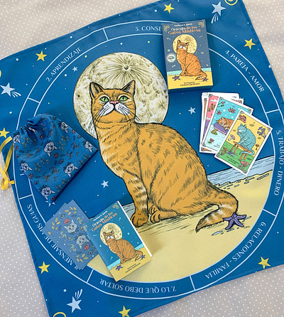 Cat Oracle X Carolina Zambrano cards cat drawing gifts magical pet tarot cards