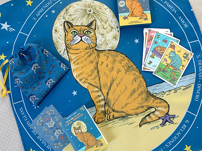 Cat Oracle X Carolina Zambrano cards cat drawing gifts magical pet tarot cards