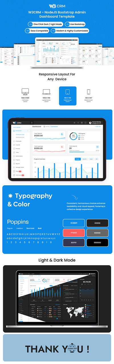 W3CRM - Node JS Bootstrap Admin Dashboard Template animation branding creative design graphic design illustration landing page logo motion graphics product design template ui ui design uiux user experience user interface ux design web web design website