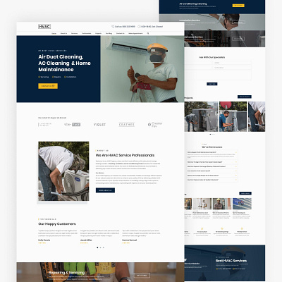 HVAC – HVAC Web Design Free Figma Template ac repair cleaning design free figma template free website template freebie hvac illustration minimal minimal website template service services website small business start up ui uiux web design webdesign website concept website design