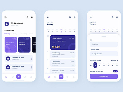 Task Management App UI Design app appdesign appuidesign branding design illustration logo taskapp taskappui taskmanagement ui uidesign ux