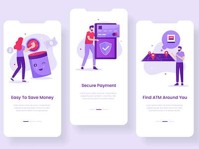 Mobile Banking App Onboarding app appdesign appuidesign banking branding design illustration logo onboarding onboarding screen ui uidesign ux