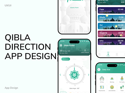 Qibla Direction App Design app design branding design graphic design illustration logo typography ui ux vector