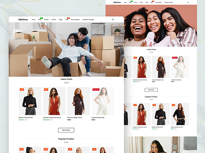 Mahlinas Minimal Multipurpose Online Store blogger css design ecommerce graphic design html javascript online store responsive store website template ui website