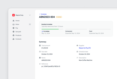 Invoice Details Page design interface saas ui user experience user interface ux