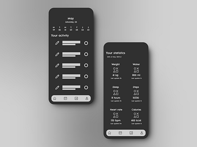 Revitalize wireframes exploration aesthetic darkmode design fitness ui ux wireframes