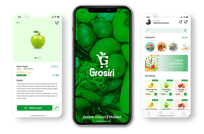 Grosiri App | Online Grocery delivery app appdesign branding design designing figma groceryapp ui uiux