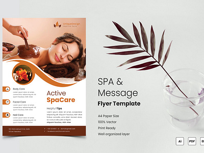 SPA & Message Flyer Template Design beauty salon beauty salon design brochure business flyer corporate flyer flyer design flyer template flyers massage salon salon booking salons services store template design