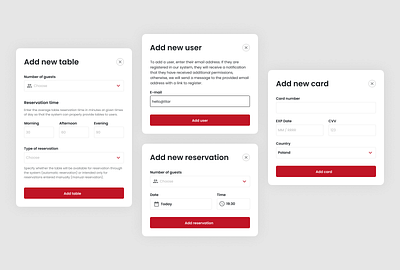 SaaS application for managing restaurant reservations - modals app design forms modals product restaurant saas ui ux web