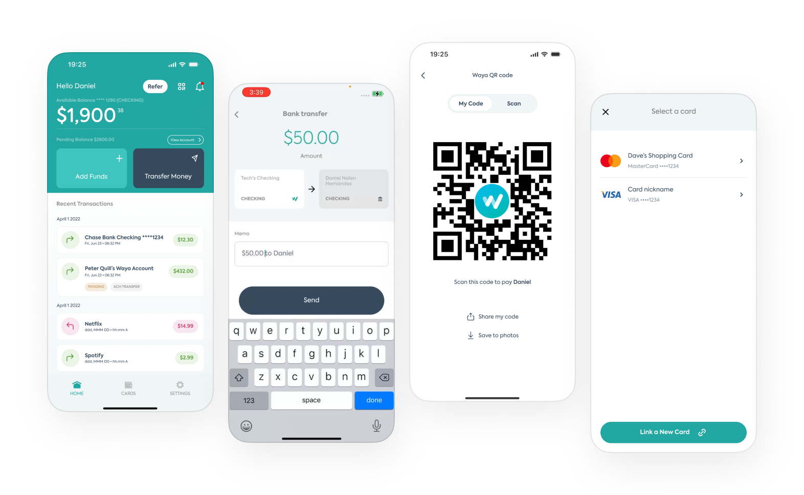 Example of Waya – fintech app design